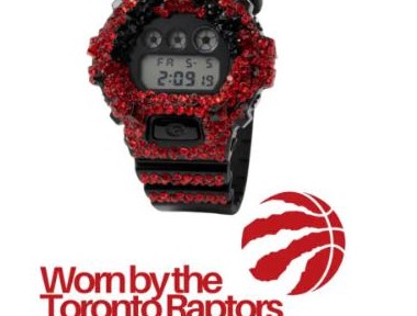5a1ive red-crystal DW-6900 G-Shock worn by the Toronto Raptors